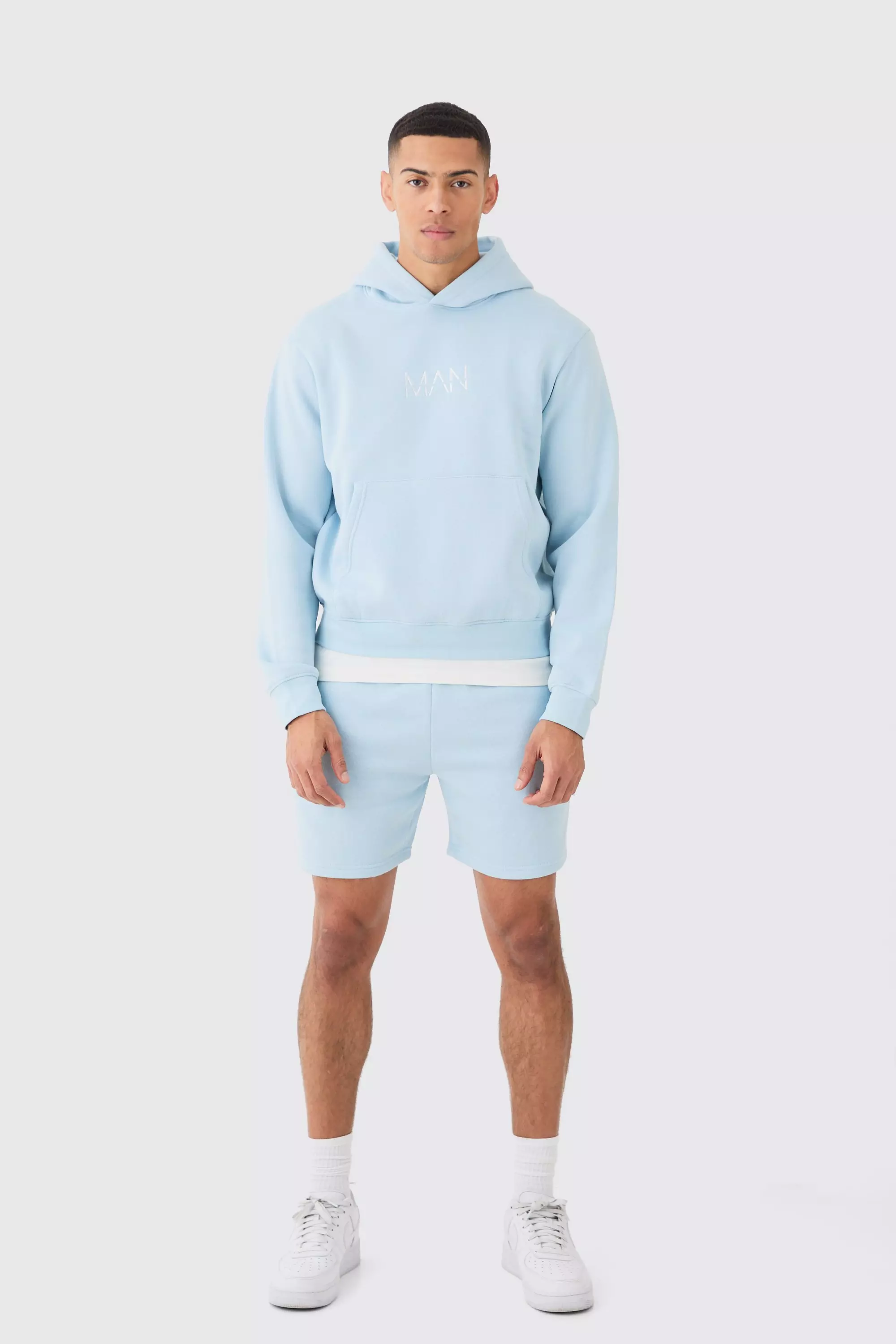 Boohooman hoodie and shorts hotsell